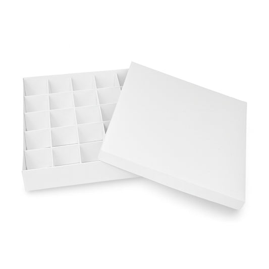 Scatola in Cartoncino con 25 Scomparti – 18,7 × 18,7 × 4 cm - Pacco da 10 pezzi