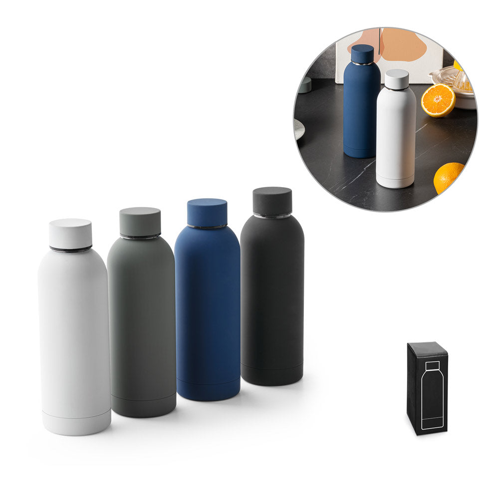 CIELO - Borraccia Termica Inox con Finitura in Gomma 550mL - Cod. 01-00010