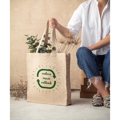 PADOVA - Borsa in juco (275 g/m²) con tasca interna 100% cotone (120 g/m²) - Cod. 92937