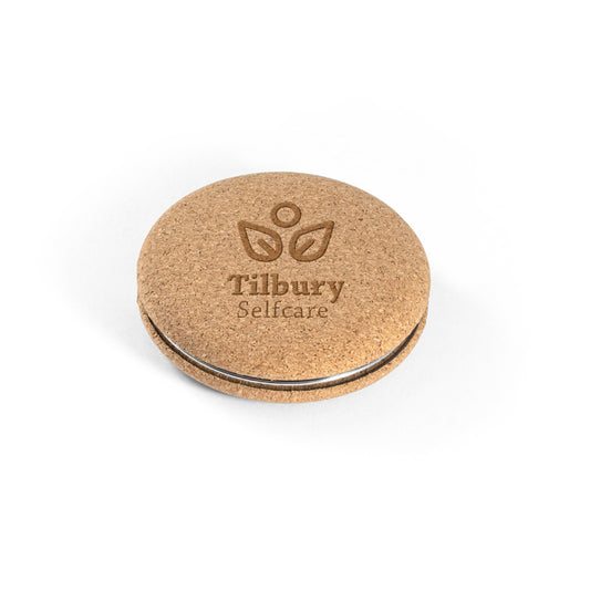 TILBURY - Specchietto da borsa doppio in sughero - Cod. 94898