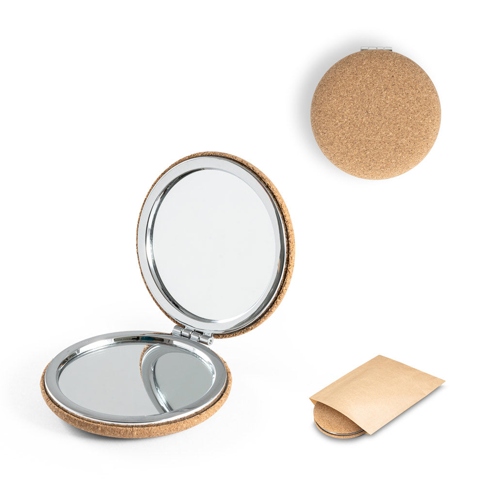 TILBURY - Specchietto da borsa doppio in sughero - Cod. 94898