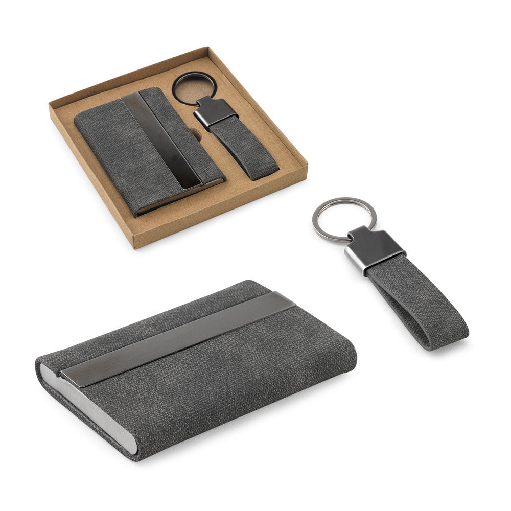 VAUGHN - Set composto da un portacarte e un portachiavi - Cod. 95100