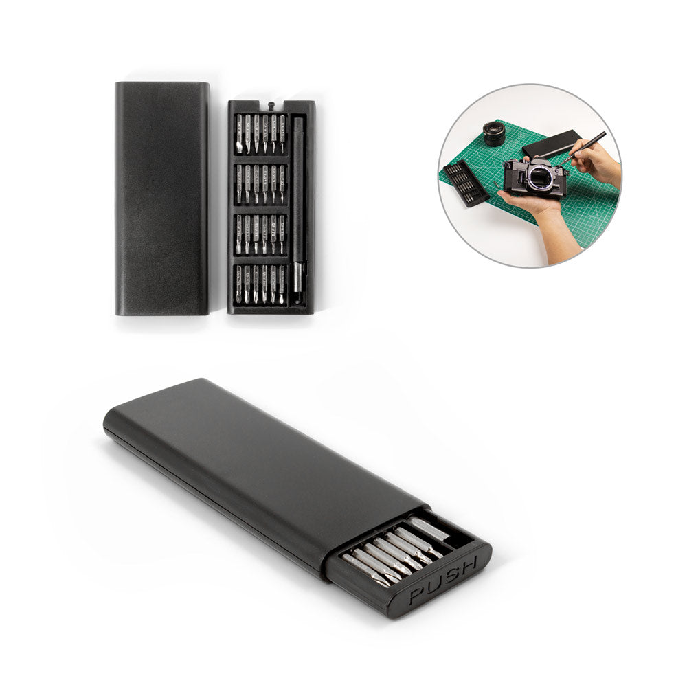 ATOM - Set di cacciaviti con diverse punte magnetiche in acciaio al carbonio - Cod. 98167