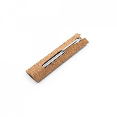 ALEXA - Penna in Acciaio Inossidabile (53% rSS) a Rotazione e Confezione a Sughero - Cod. 91779