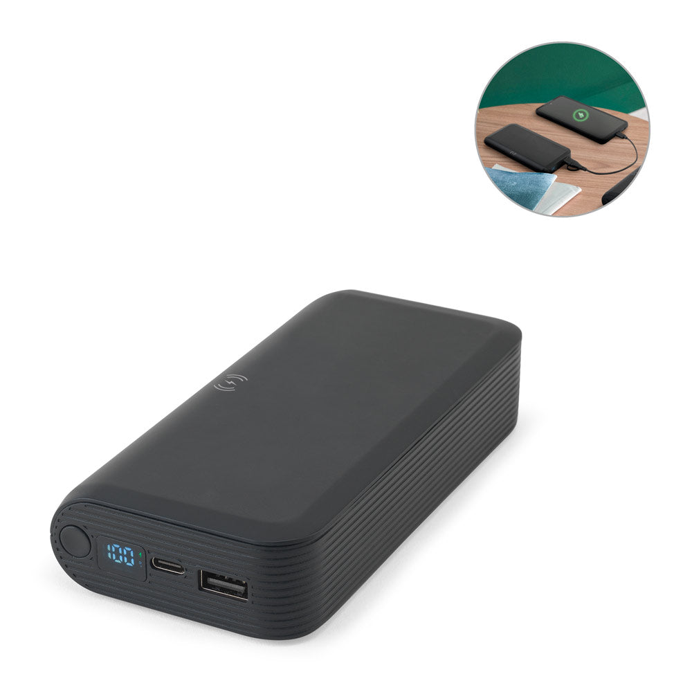 BECKER 20 - Power Bank da 20.000 mAh con Caricatore Wireless Superveloce da 15W - Cod. 97144