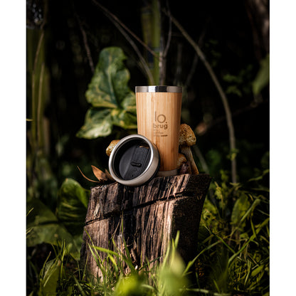 PIETRO - Bicchiere da Viaggio in Bambù e Acciaio Inox 500 mL - Cod. 94241