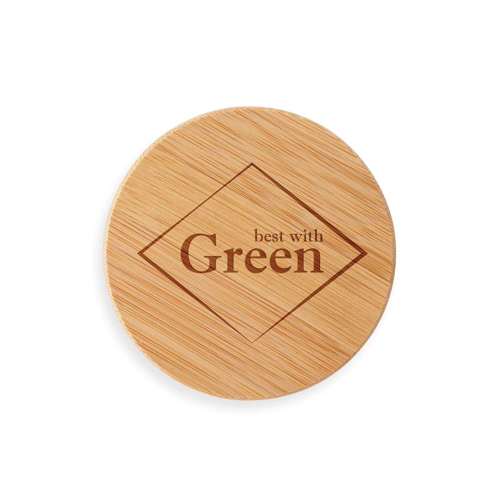 ECUADOR M - Bicchiere in Vetro Borosilicato con Tappo in Bambù  250mL - Cod. 94766