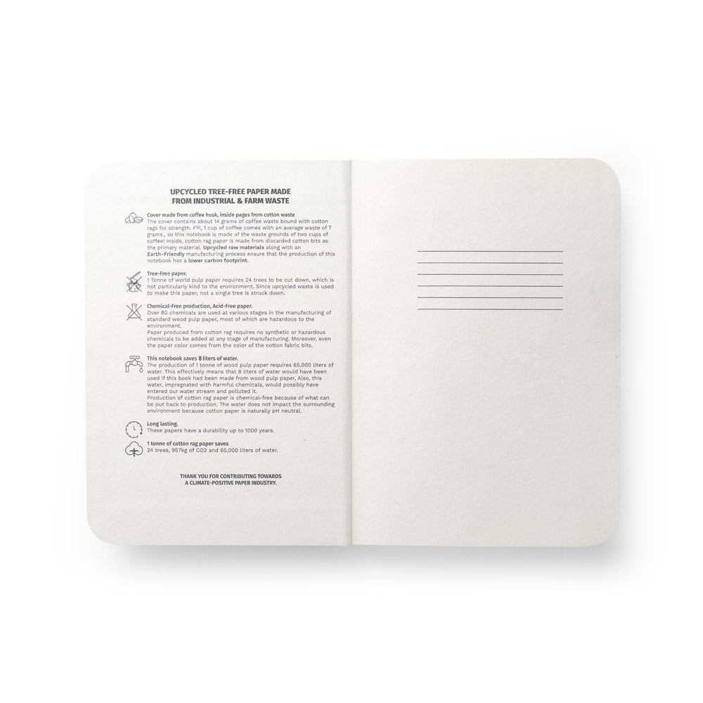 COFFEEPAD SEMI-RIGID - Quaderno A5 Copertina Semirigida Attraverso Gli Scarti Della Buccia di Caffé (65%) - Cod. 93289