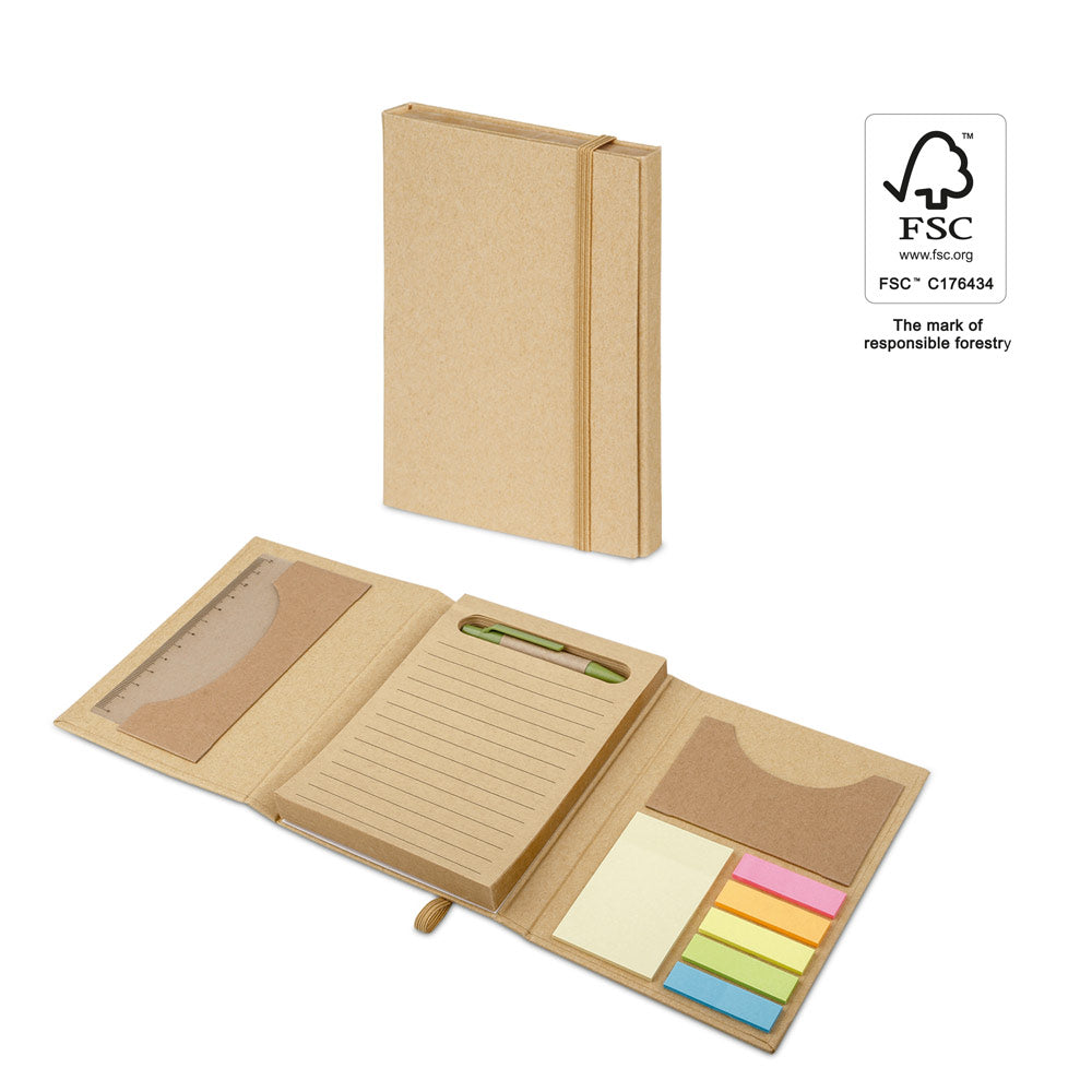 ELIOT - Blocco Note con 6 Set di Note Adesive, Righello e Penna - Cod. 93792