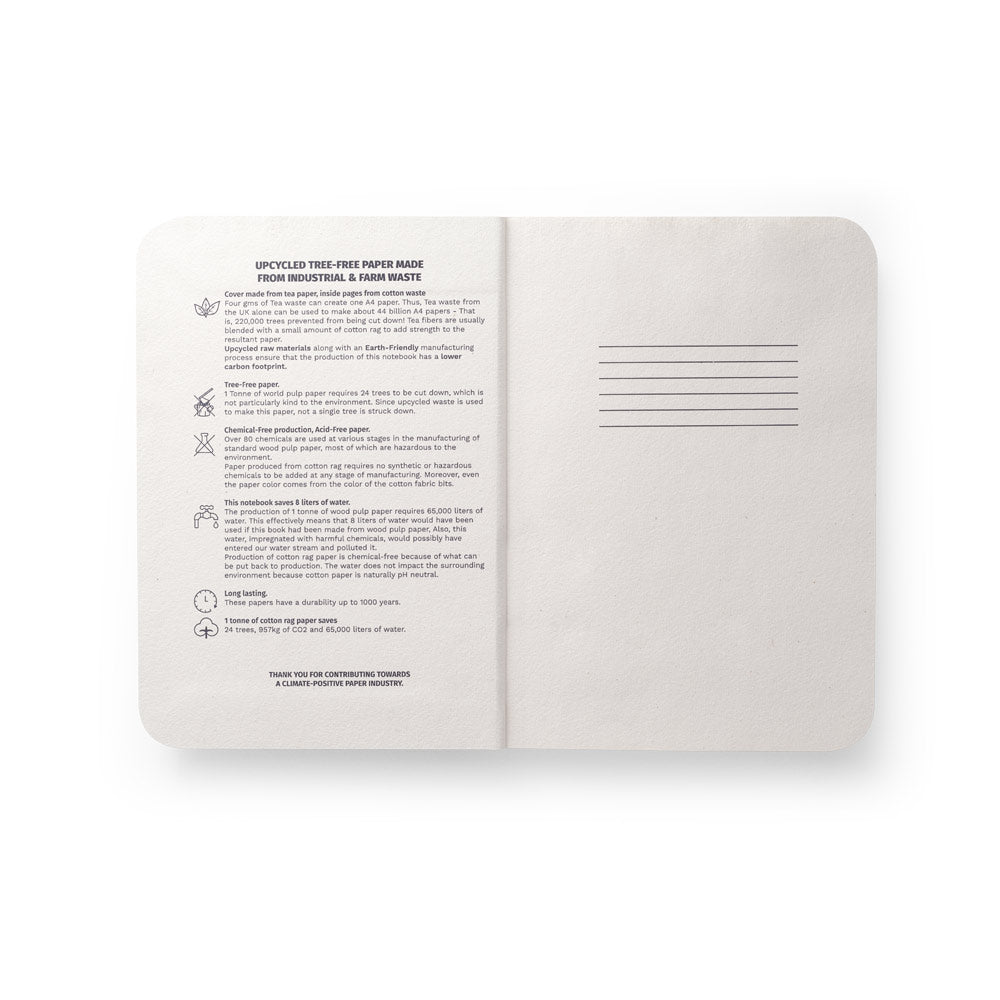 TEAPAD SEMI-RIGID - Taccuino A5 Ecologico Copertina SemirigidaTramite Gli Scarti Delle Foglie di Tè (65%) - Cod. 93290