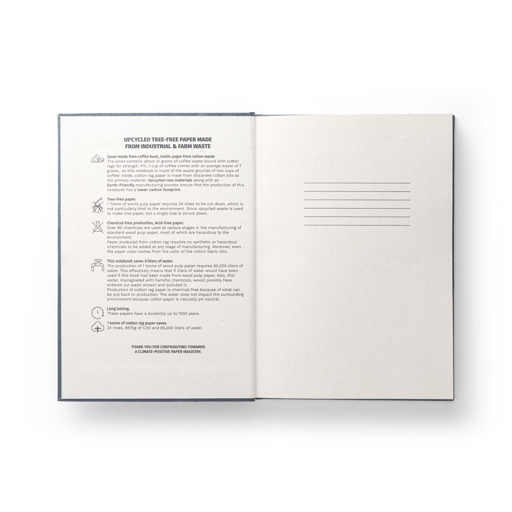 COFFEEPAD RIGID - Quaderno A5 Copertina Rigida Attraverso Gli Scarti Della Buccia di Caffé (65%) - Cod. 93295