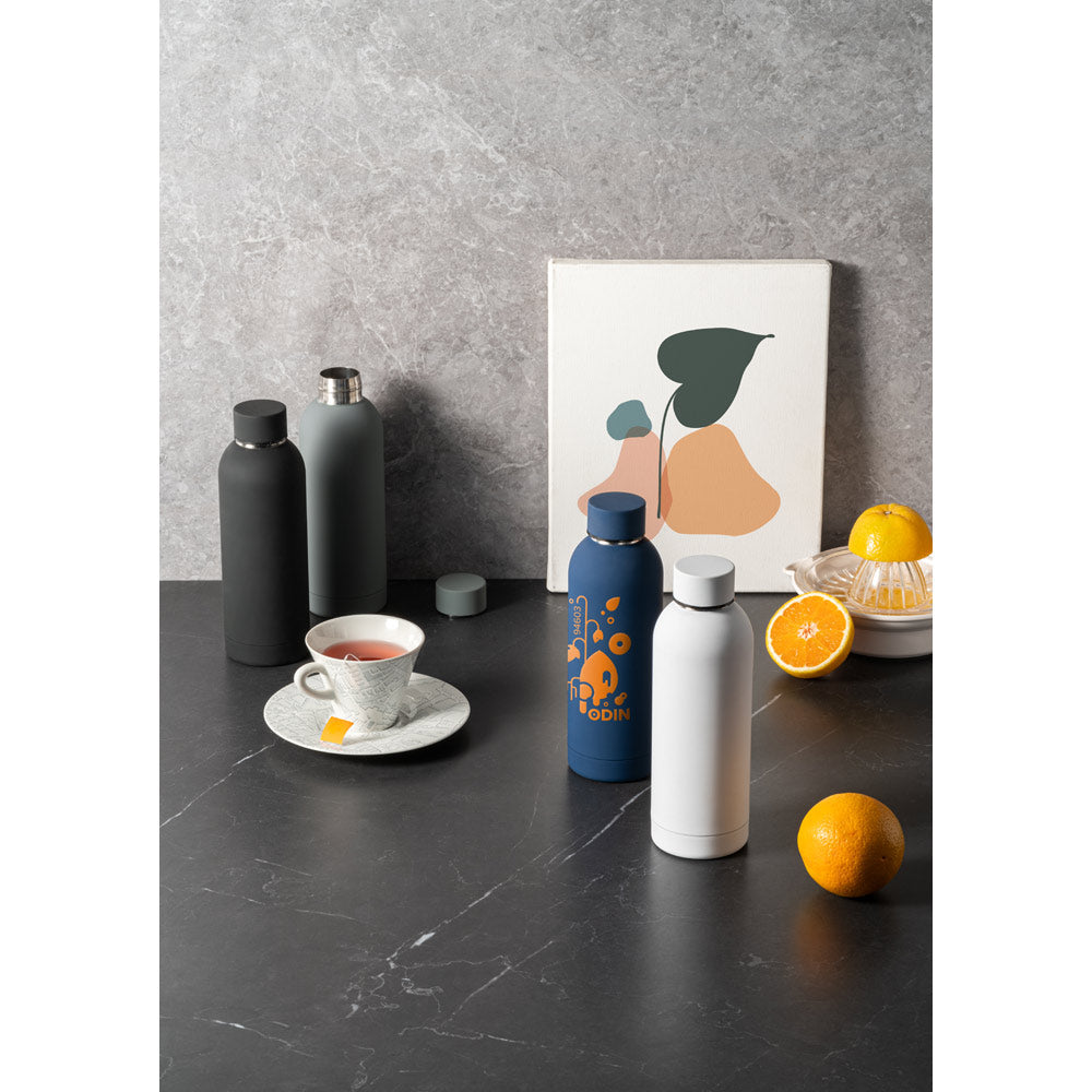 ODIN - Borraccia Termica Inox con Finitura in Gomma 550mL - Cod. 94603