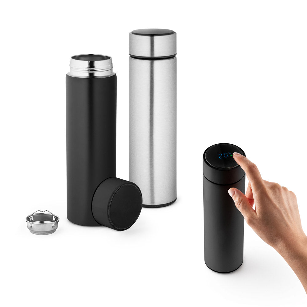 ROSSI - Borraccia Termica e Tappo con Termometro Digitale e Infusore 470mL - Cod. 94069