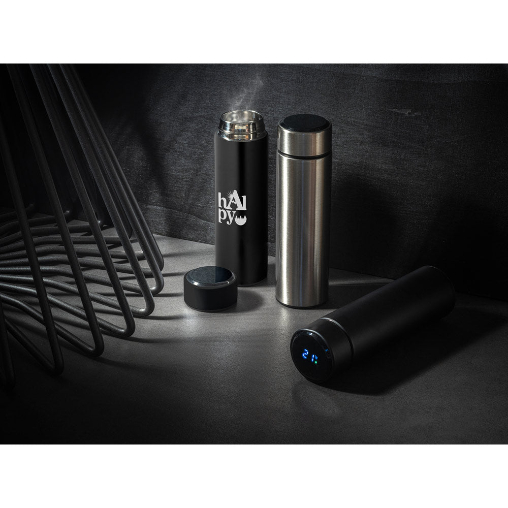 ROSSI - Borraccia Termica e Tappo con Termometro Digitale e Infusore 470mL - Cod. 94069