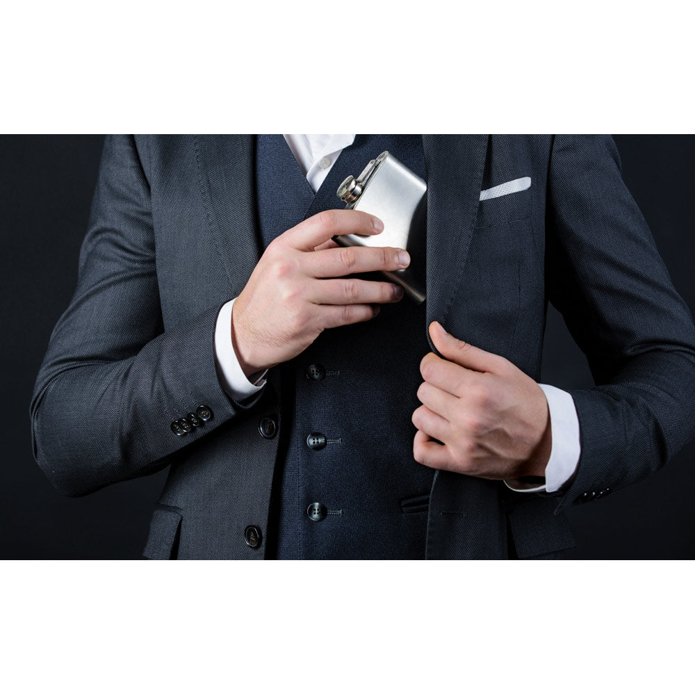 NOVAK - Set di Bottiglia e 4 Bicchieri in Acciaio 200mL - Cod. 94665