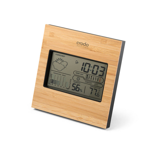 BROMLEY - Stazione Meteo da Tavolo con Schermo LCD in ABS e Bambù - Cod. 97099