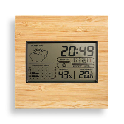 BROMLEY - Stazione Meteo da Tavolo con Schermo LCD in ABS e Bambù - Cod. 97099