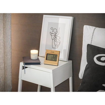 BROMLEY - Stazione Meteo da Tavolo con Schermo LCD in ABS e Bambù - Cod. 97099