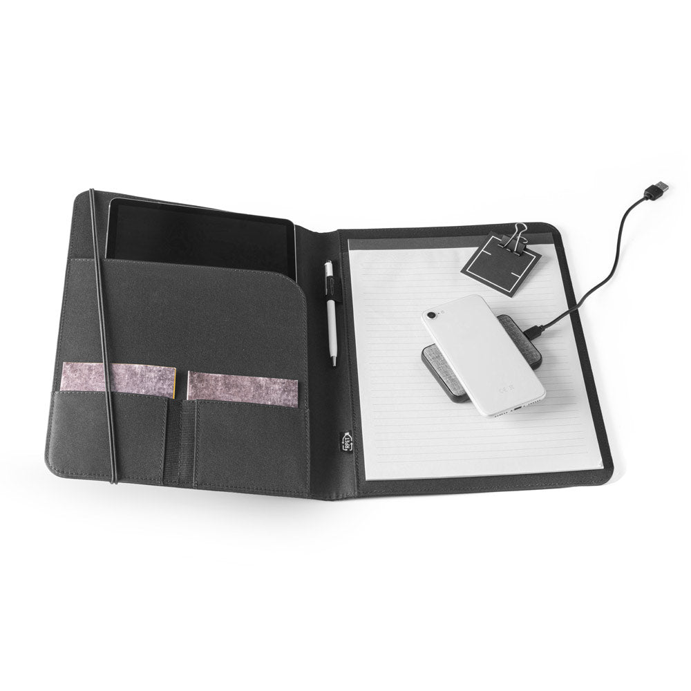 EMERGE FOLDER II - Cartella A4 in Poliestere Riciclato (100% rPET) 300D e Blocco Pagine a Righe - Cod. 93580