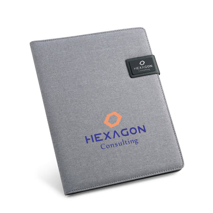 RIORDAN - Cartella A4 in PU e Tipo Lino con Blocco Pagine a Righe - Cod. 92067