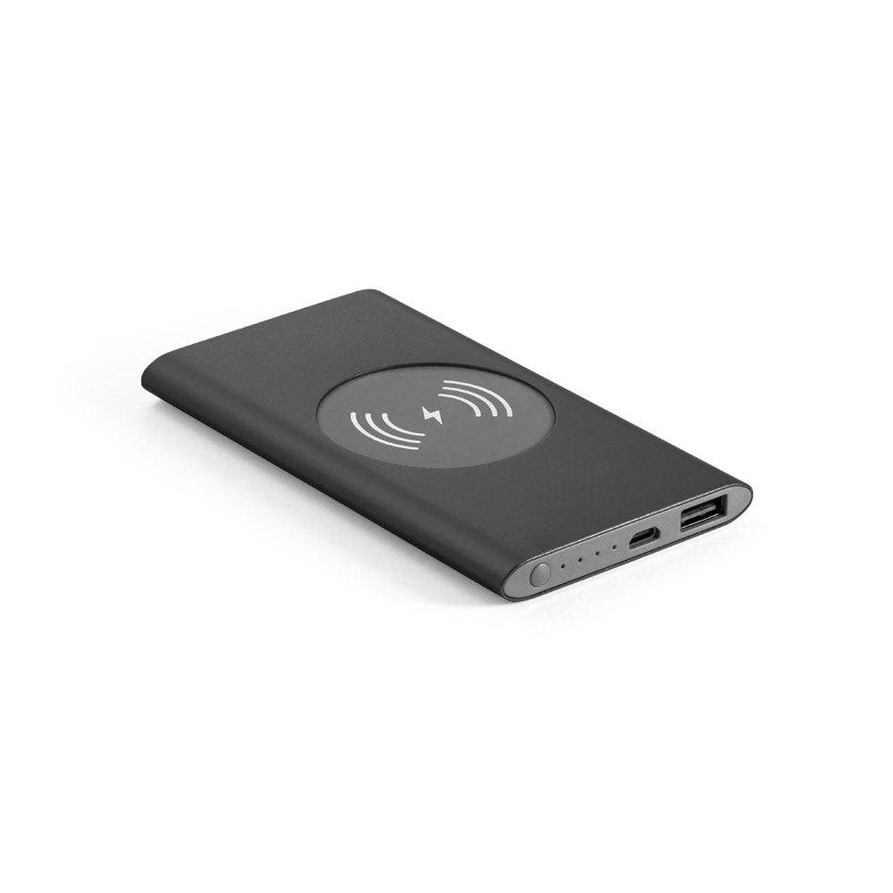 CASSINI - Power Bank da 4.000 mAh con Caricatore Wireless da 5W in Alluminio Riciclato (100% rAL) - Cod. 97078
