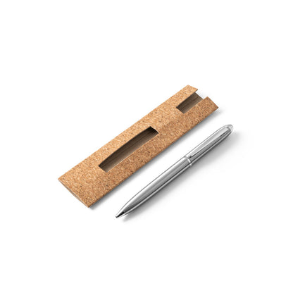 CHRIS - Penna con Corpo in Acciaio Inossidabile (53% rSS) e Confezione a Sughero - Cod. 91780