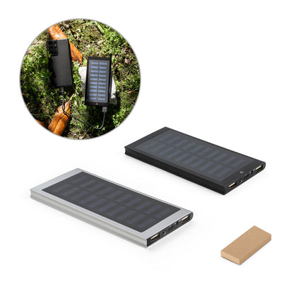 CLERK - Power Bank da 8.000 mAh con Pannello Solare in Alluminio 100% Riciclato - Cod. 97137