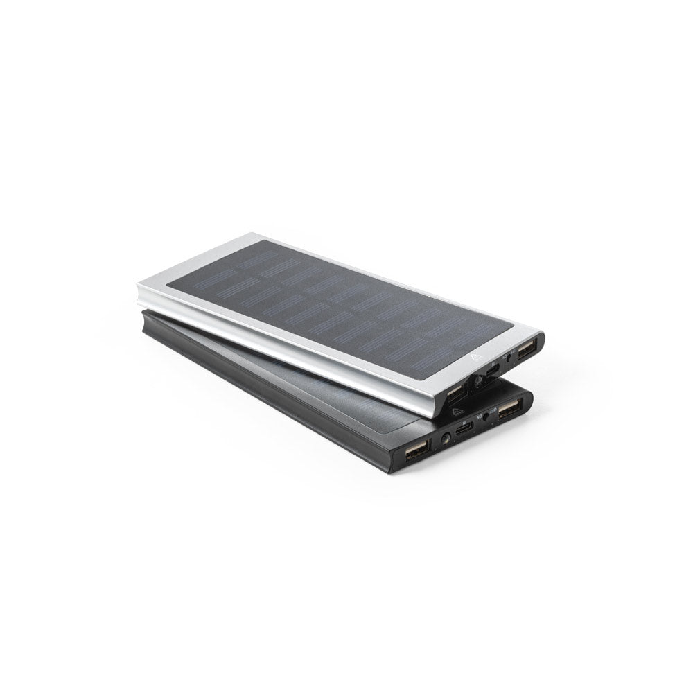 CLERK - Power Bank da 8.000 mAh con Pannello Solare in Alluminio 100% Riciclato - Cod. 97137