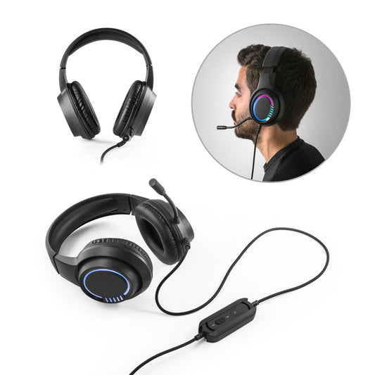 THORNE HEADSET RGB - Cuffie da Gioco in ABS con Cavo da 2 m, Microfono e Luci LED RGB - Cod. 97135