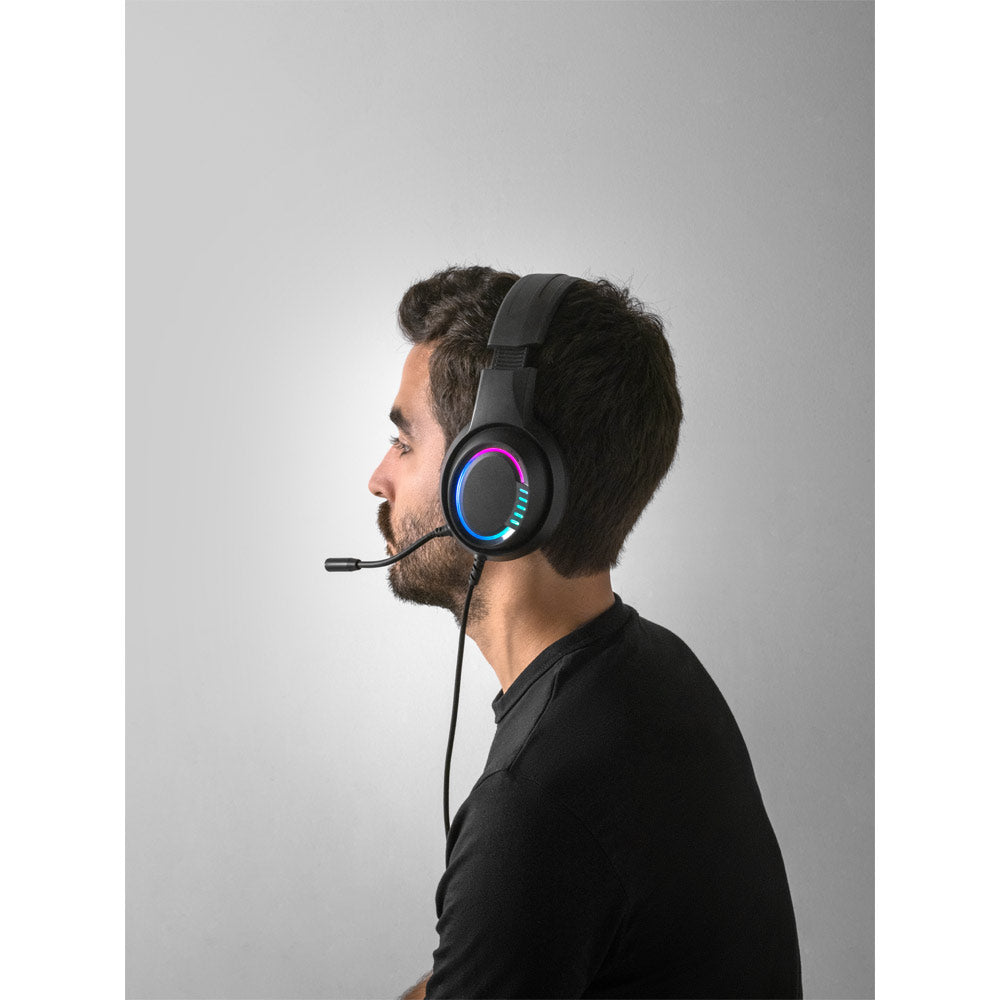 THORNE HEADSET RGB - Cuffie da Gioco in ABS con Cavo da 2 m, Microfono e Luci LED RGB - Cod. 97135