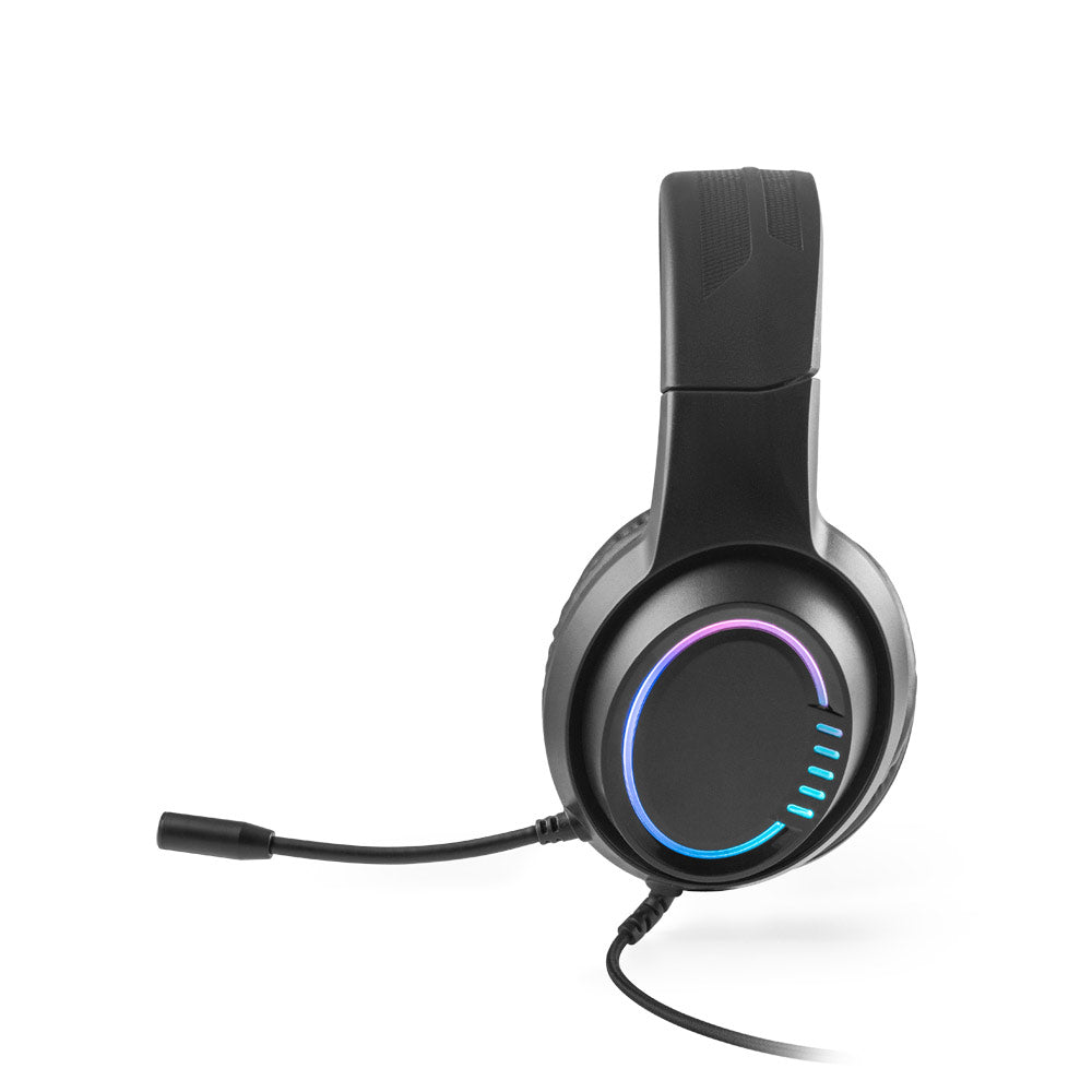 THORNE HEADSET RGB - Cuffie da Gioco in ABS con Cavo da 2 m, Microfono e Luci LED RGB - Cod. 97135