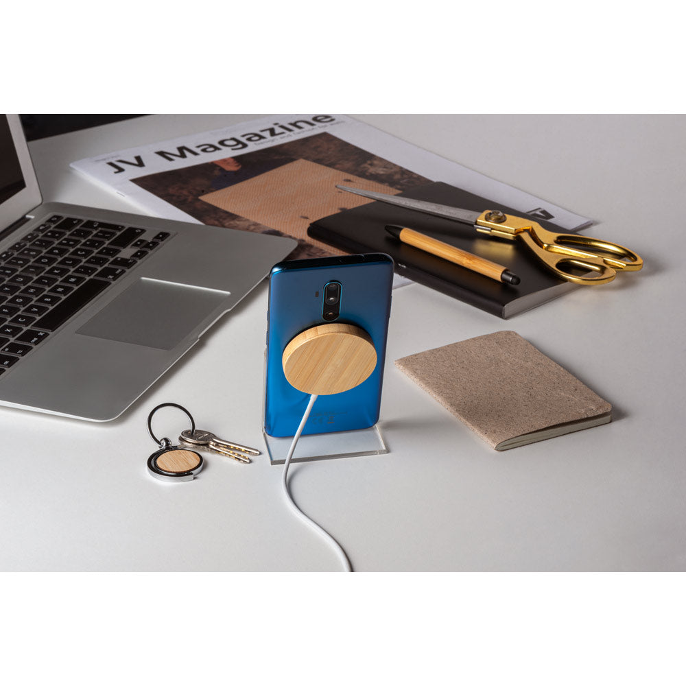 DAIMLER - Caricatore Magnetico Wireless Superveloce da 15W in Bambù - Cod. 97128