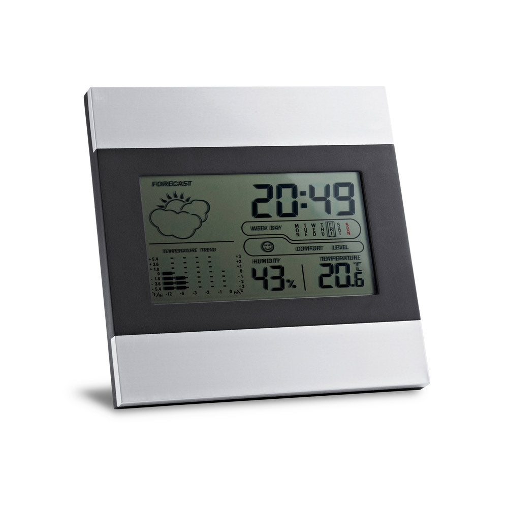 DENE - Stazione Meteo da Tavolo con Schermo LCD in Alluminio - Cod. 97070