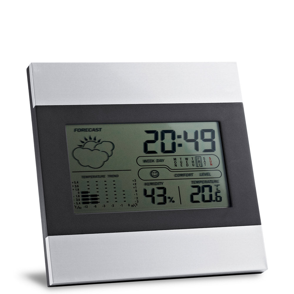 DENE - Stazione Meteo da Tavolo con Schermo LCD in Alluminio - Cod. 97070