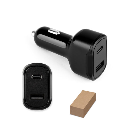 DIRAC - Adattatore per Accendisigari con Porta USB-A 18W e USB-C 20W - Cod. 97189