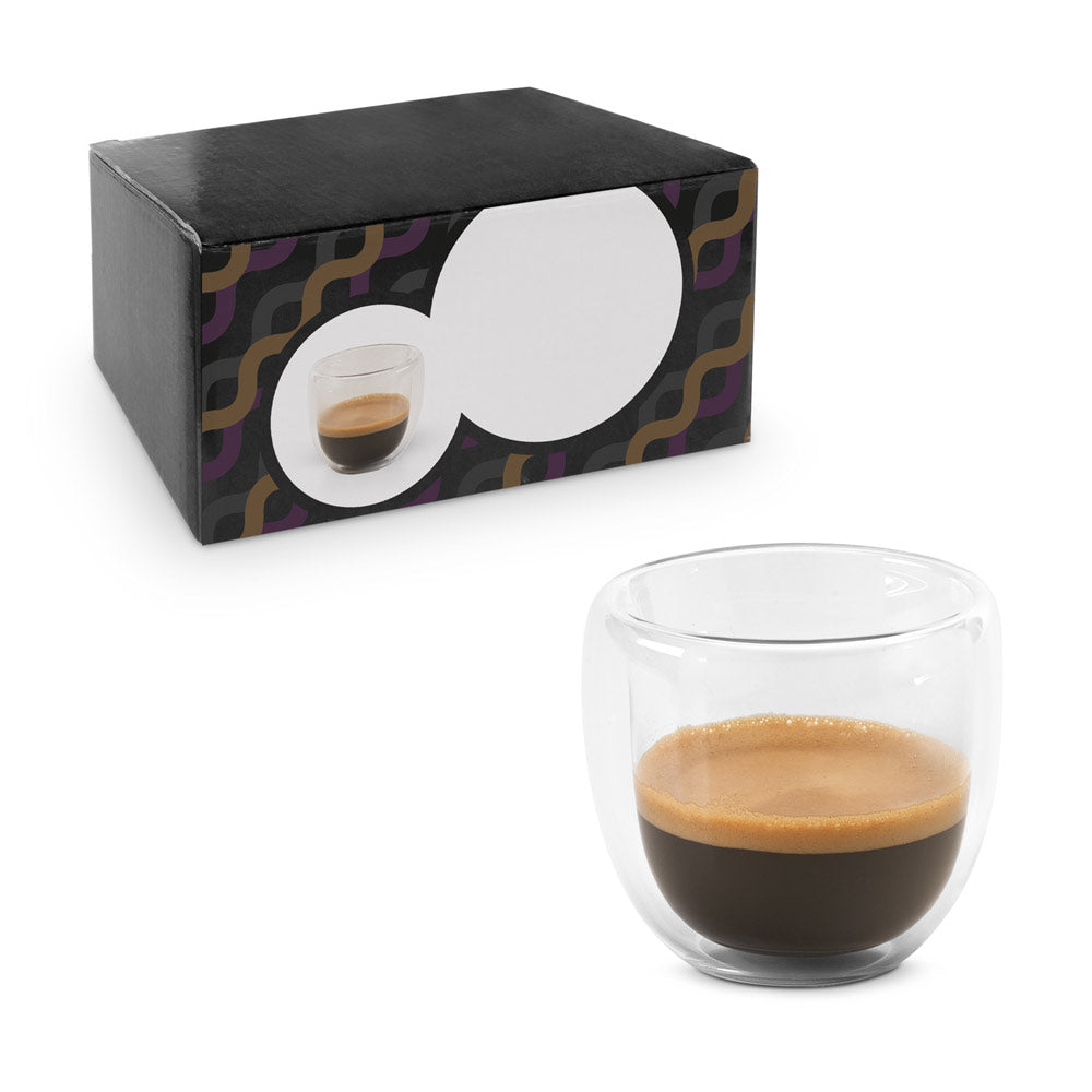 EXPRESSO - Set da Caffè in Vetro Borosilicato - 2 Tazze 75mL - Cod. 93873