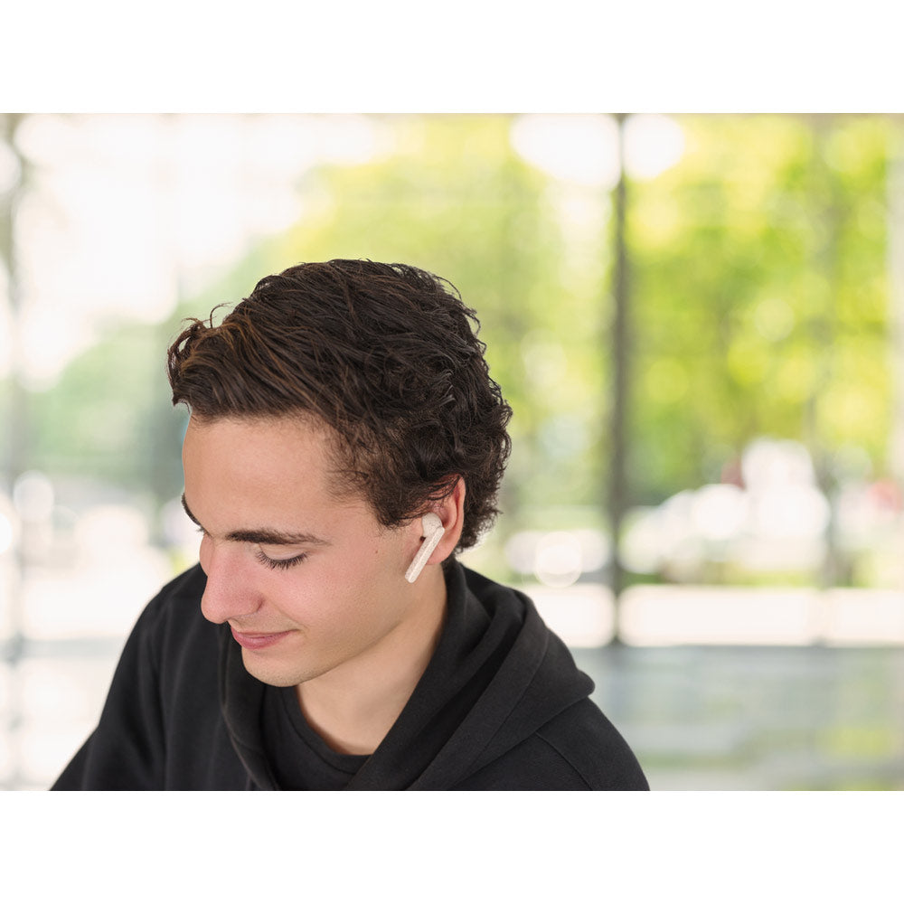 FOURIER - Auricolari Wireless con Surata della Batteria di 3 Ore in Fibra di Paglia di Grano e PP - Cod. 97938