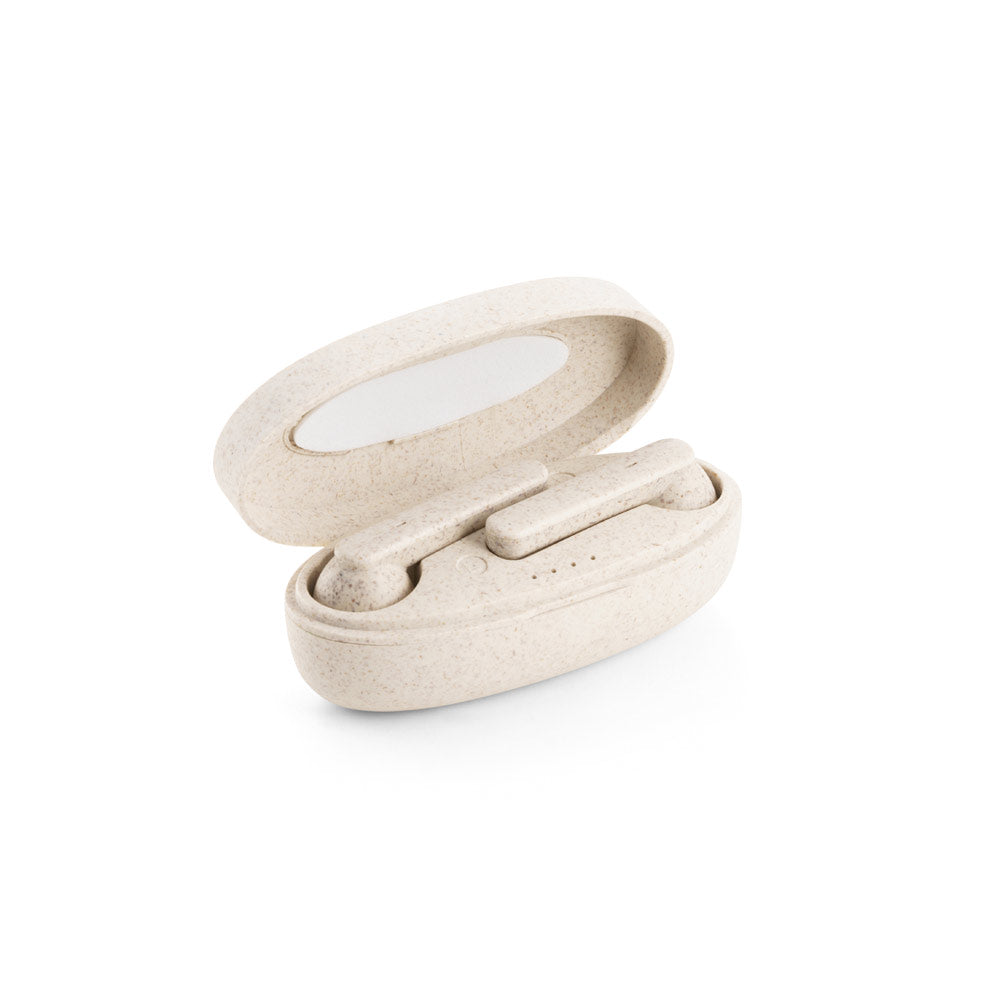 FOURIER - Auricolari Wireless con Surata della Batteria di 3 Ore in Fibra di Paglia di Grano e PP - Cod. 97938