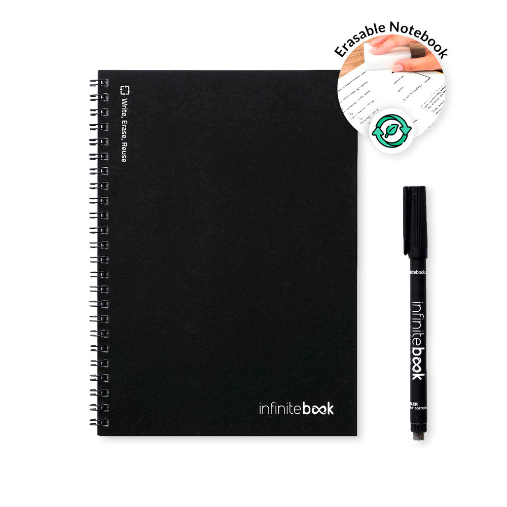 INFINITEBOOK PLAIN A5 - Quaderno con Pagine Stile Lavagna Bianca - Cod. 33200