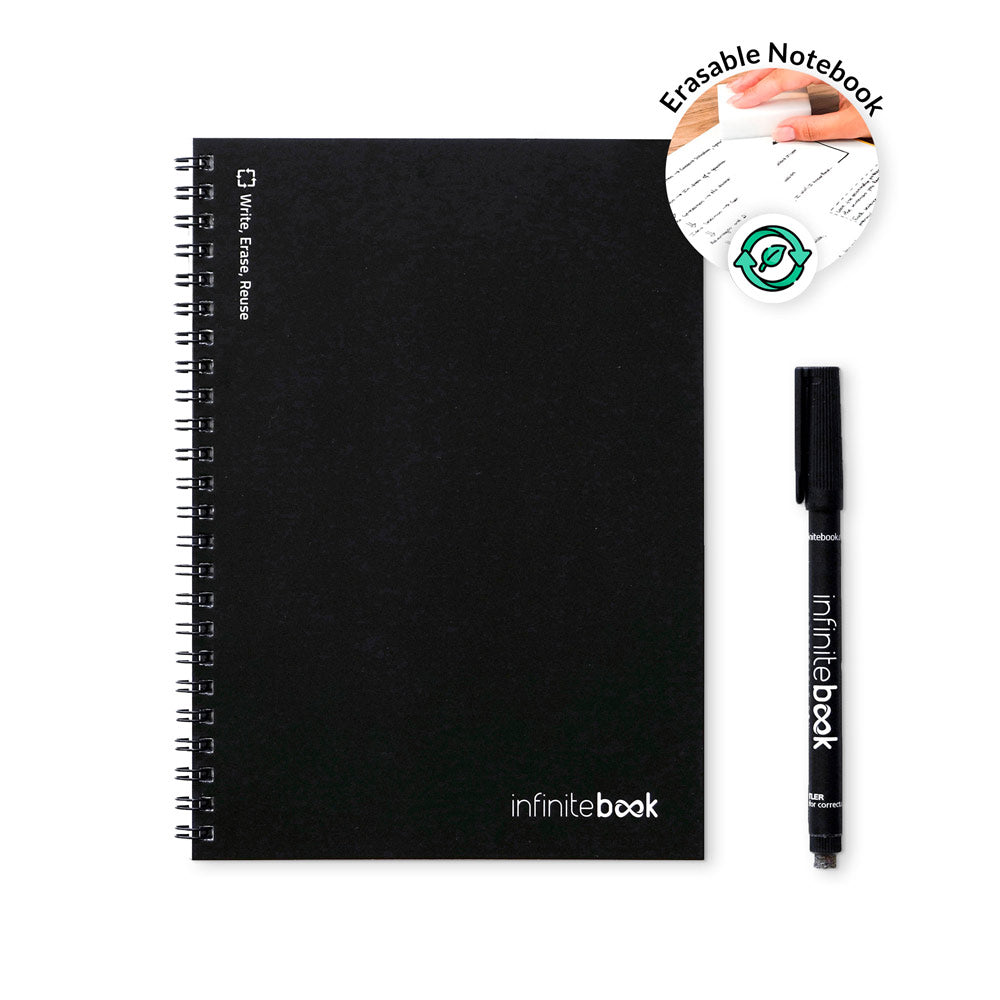 INFINITEBOOK LINED A5 - Quaderno con Pagine Stile Lavagna Biana e Pagine Righe - Cod. 33201
