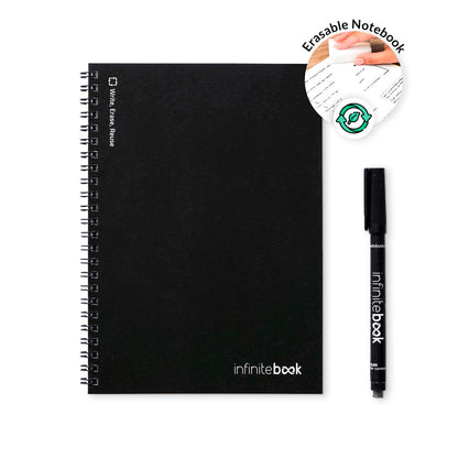 INFINITEBOOK LINED A5 - Quaderno con Pagine Stile Lavagna Biana e Pagine Righe - Cod. 33201