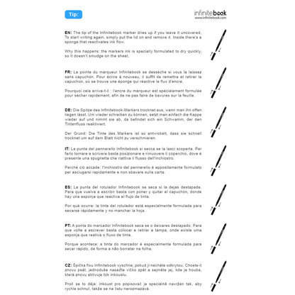 INFINITEBOOK LINED A5 - Quaderno con Pagine Stile Lavagna Biana e Pagine Righe - Cod. 33201