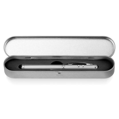 LAPOINT - Penna Multifunzione con Mini Torcia a LED, Puntatore Laser e Punta Touch e Custodia in Metallo - Cod. 81201