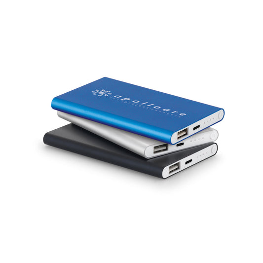 MARCET - Power Bank Slim da 4.000 mAh in Alluminio Riciclato (100% rAL) - Cod. 97344