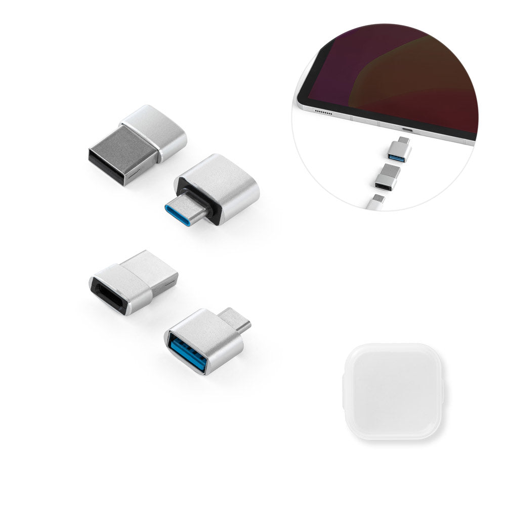 MINSKY - Set di 2 Adattatori USB-A / USB-C in Alluminio - Cod. 97090
