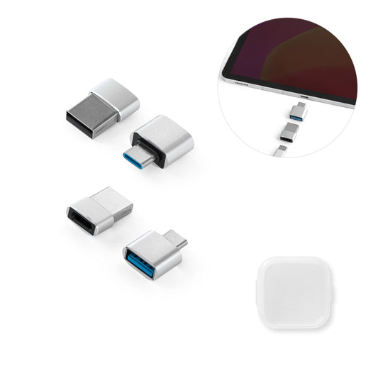 MINSKY - Set di 2 Adattatori USB-A / USB-C in Alluminio - Cod. 97090
