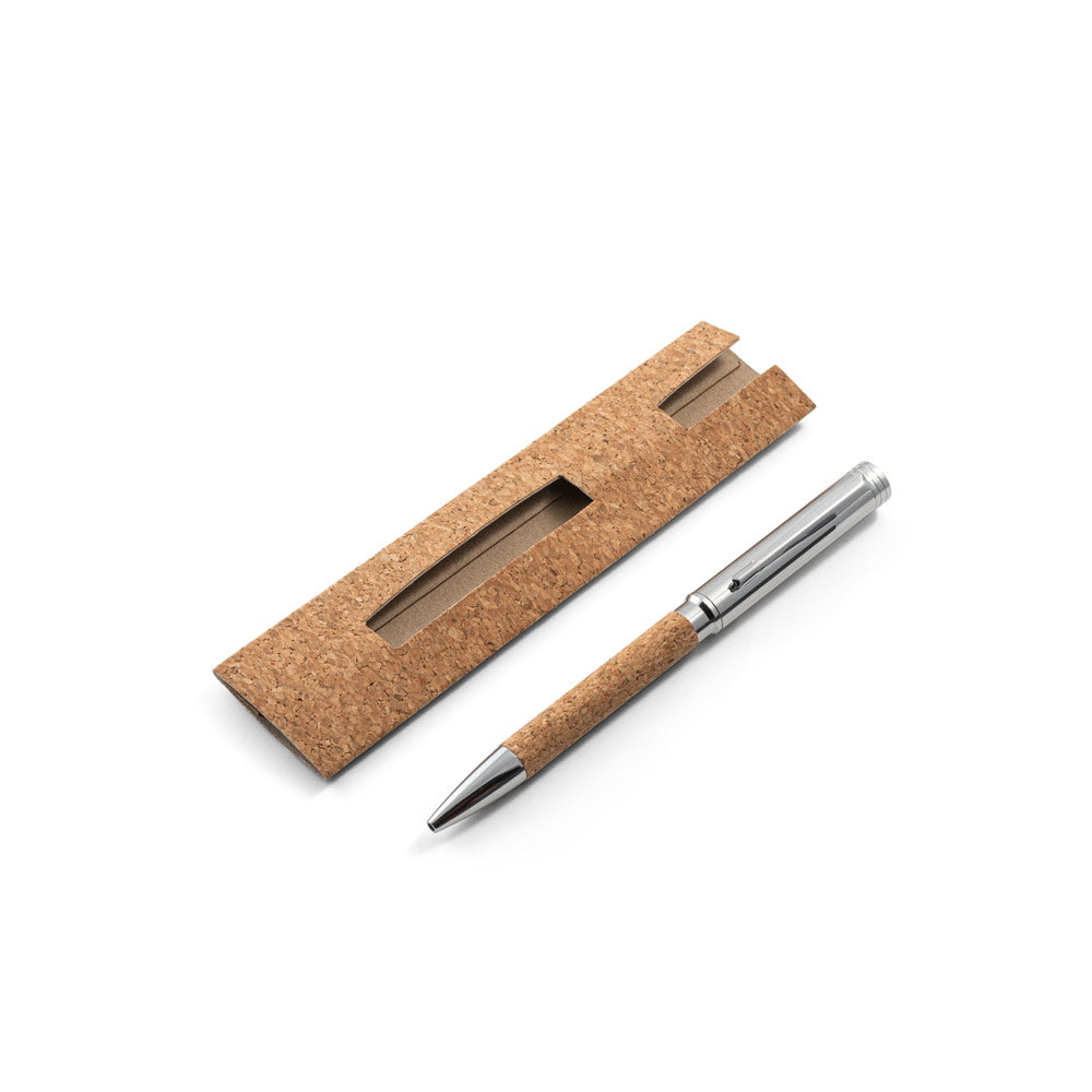 CORKO - Penna a Sfera in Sughero e Metallo a Rotazione e Confezione in Sughero - Cod. 91788