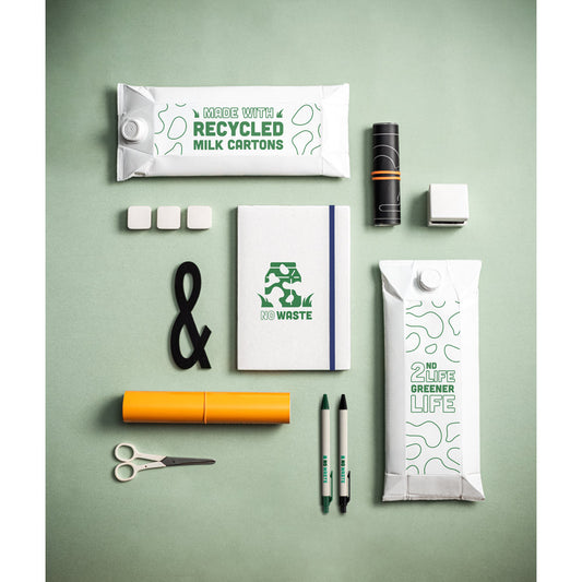 MILKY - Quaderno A5 Realizzato con Cartoni del Latte Riciclati con Fogli a Righe - Cod. 93271