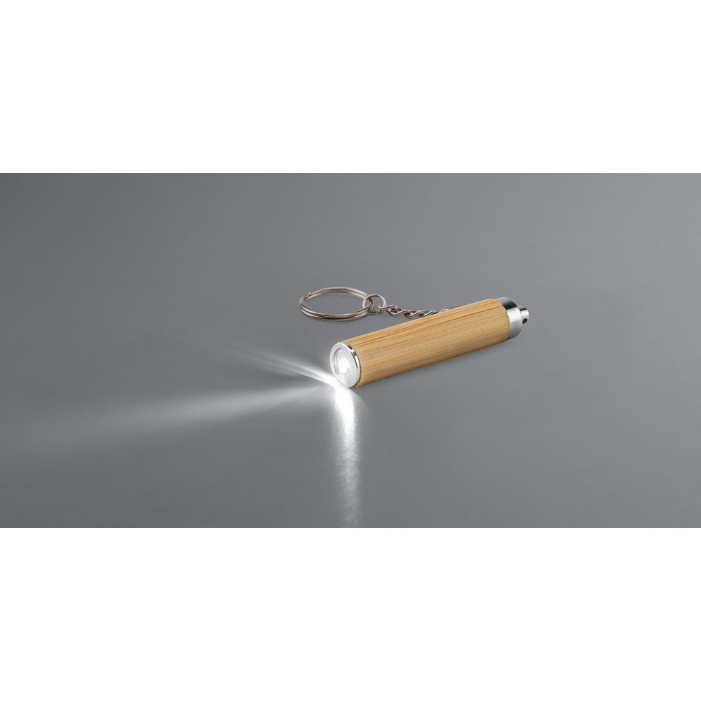 RACHEL - Portachiavi in Bambù con Torcia a LED - Cod. 95108
