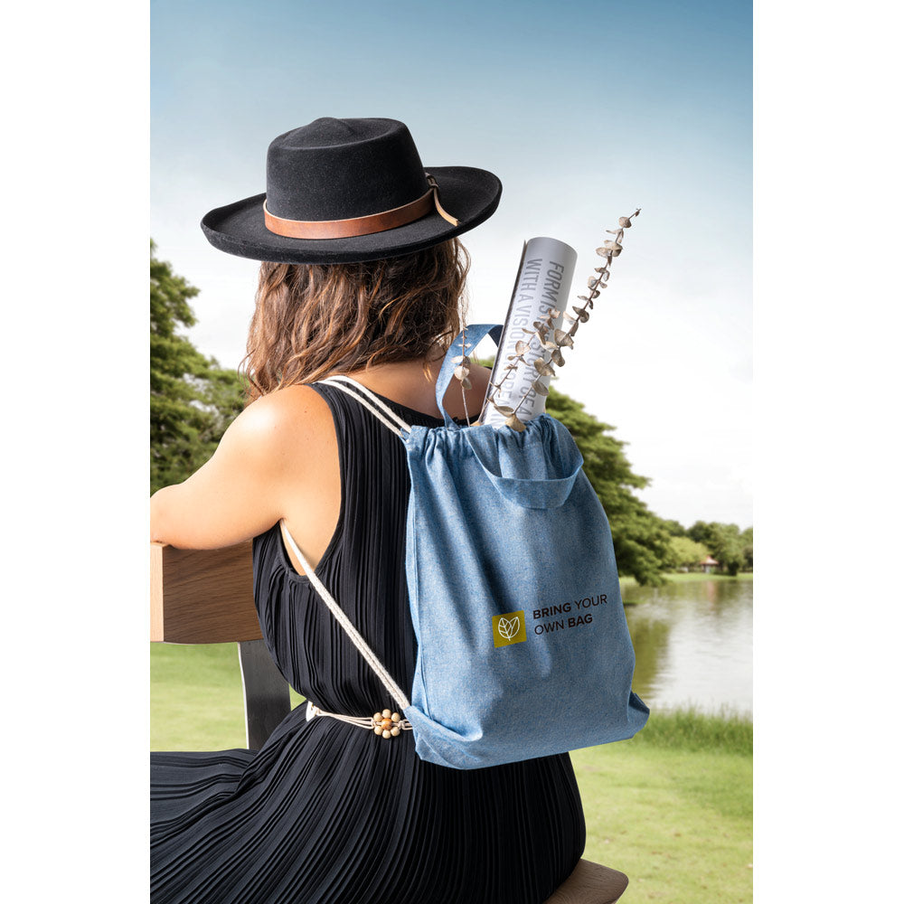 RISSANI - Zaino a Sacca con Cotone Riciclato (70% - 140 g/m²) - Cod. 92936